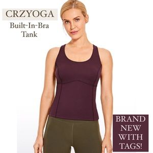 Built-in-Bra Workout Tank with Criss-Cross Back
